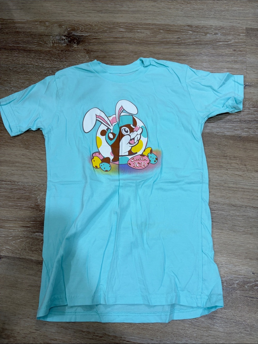 Kids Bunny Graphic Tee - Light Blue Easter 2024 buc-ees shirt